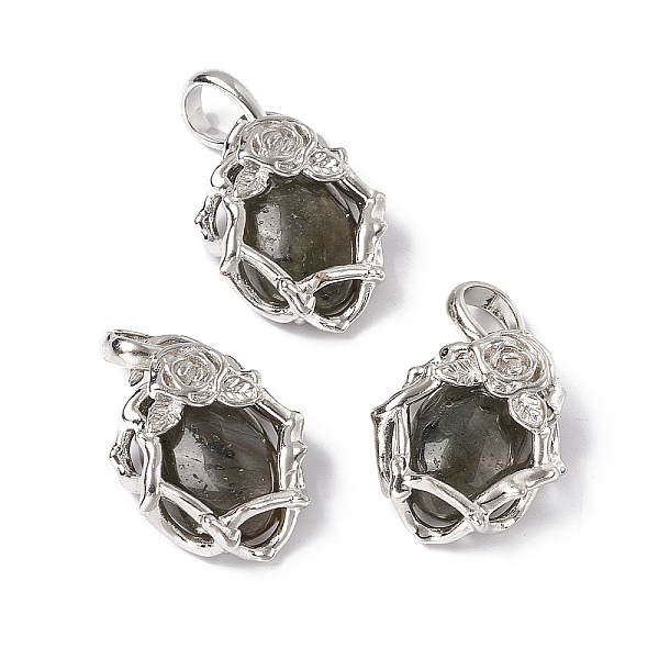 PandaHall Natural Labradorite Pendants, Oval Charms, with Platinum Tone Brass Rose Findings, Cadmium Free & Nickel Free & Lead Free...
PandaHall Natural Labradorite Pendants, Oval Charms, with Platinum Tone Brass Rose Findings, Cadmium Free & Nickel Free & Lead Free...