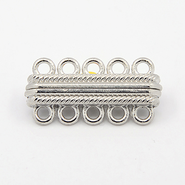 PandaHall Alloy Magnetic Clasps with Loops, with 10 Holes, Rectangle, Platinum, 33x17x7.5mm, Hole: 2.5mm Alloy Rectangle
PandaHall Alloy Magnetic Clasps with Loops, with 10 Holes, Rectangle, Platinum, 33x17x7.5mm, Hole: 2.5mm Alloy Rectangle