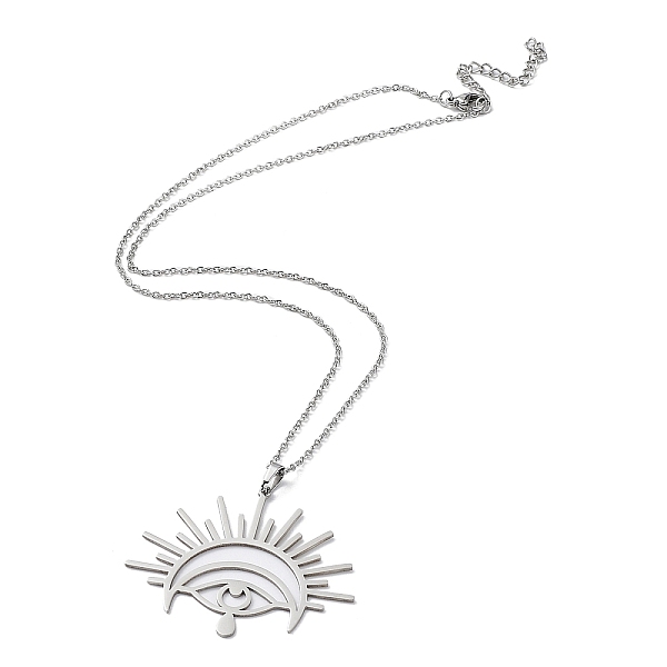 PandaHall 201 Stainless Steel Sun with Eye Pendant Necklace with Cable Chains, Stainless Steel Color, 18.11 inch(46cm) 201 Stainless Steel
PandaHall 201 Stainless Steel Sun with Eye Pendant Necklace with Cable Chains, Stainless Steel Color, 18.11 inch(46cm) 201 Stainless Steel