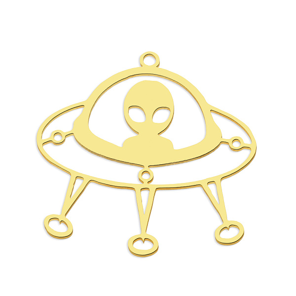 PandaHall 201 Stainless Steel Pendants, Laser Cut, Vacuum Plating, Flying Saucer, Golden, 29x31x1mm, Hole: 1.6mm 201 Stainless Steel Others
PandaHall 201 Stainless Steel Pendants, Laser Cut, Vacuum Plating, Flying Saucer, Golden, 29x31x1mm, Hole: 1.6mm 201 Stainless Steel Others