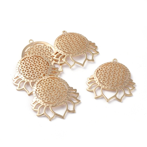 PandaHall Brass Pendants, Flower, Long-Lasting Plated, Real 18K Gold Plated, 45x39.5x1.5mm, Hole: 2mm Brass Flower
PandaHall Brass Pendants, Flower, Long-Lasting Plated, Real 18K Gold Plated, 45x39.5x1.5mm, Hole: 2mm Brass Flower