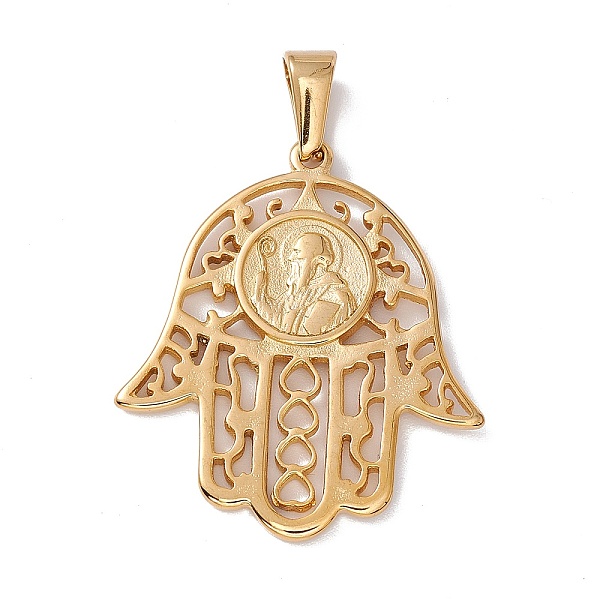 PandaHall Vacuum Plating 304 Stainless Steel Pendants, Hollow Hamsa Hand with Man Charm, Golden, 32x27.5x1.5mm, Hole: 6.5x3mm 304 Stainless...
PandaHall Vacuum Plating 304 Stainless Steel Pendants, Hollow Hamsa Hand with Man Charm, Golden, 32x27.5x1.5mm, Hole: 6.5x3mm 304 Stainless...