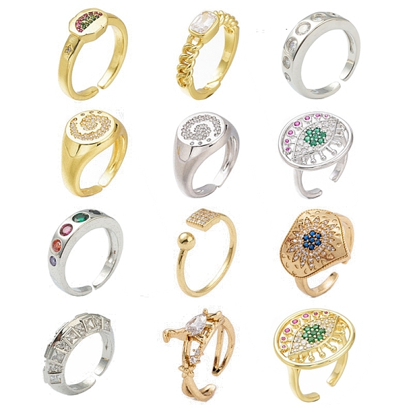PandaHall Adjustable Brass Micro Pave Cubic Zirconia Cuff Rings, Open Rings for Women, Long-Lasting Plated, Mixed Shapes, Mixed Color, US..., Multicolor
PandaHall Adjustable Brass Micro Pave Cubic Zirconia Cuff Rings, Open Rings for Women, Long-Lasting Plated, Mixed Shapes, Mixed Color, US..., Multicolor