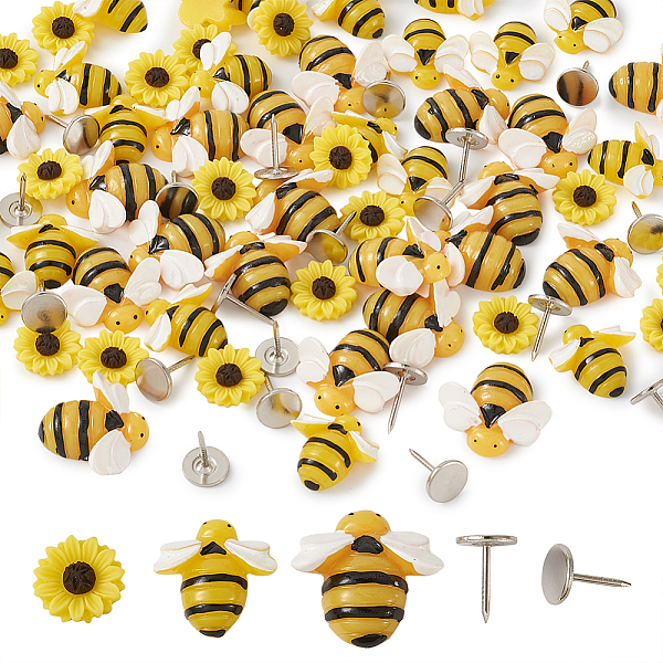 PandaHall DIY Furniture Decoration Makings, with Resin Cabochons and Iron Flat Head Nails, Sofa Foam Nails, Bee and Flower, Yellow Resin...
PandaHall DIY Furniture Decoration Makings, with Resin Cabochons and Iron Flat Head Nails, Sofa Foam Nails, Bee and Flower, Yellow Resin...