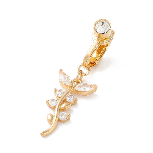 PandaHall Leaf Cubic Zirconia Charm Belly Ring, Clip On Navel Ring, Non Piercing Jewelry for Women, Golden, 40mm Brass+Cubic Zirconia Clear
PandaHall Leaf Cubic Zirconia Charm Belly Ring, Clip On Navel Ring, Non Piercing Jewelry for Women, Golden, 40mm Brass+Cubic Zirconia Clear