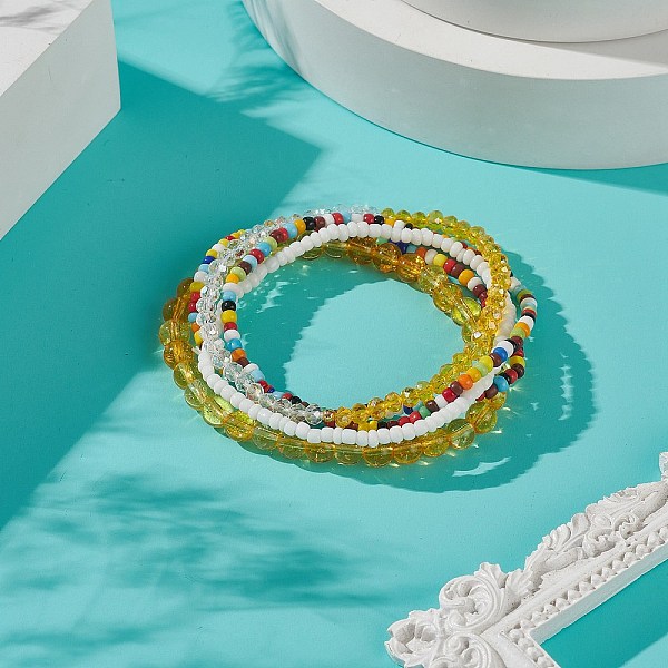 PandaHall Faceted Glass & Natural Citrine(Dyed & Heated) Stretch Beaded Bracelets Sets, Bohemia Seed Beads Bracelets for Women, Inner..., Yellow
PandaHall Faceted Glass & Natural Citrine(Dyed & Heated) Stretch Beaded Bracelets Sets, Bohemia Seed Beads Bracelets for Women, Inner..., Yellow