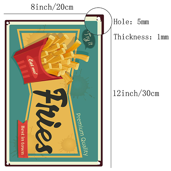 PandaHall CREATCABIN French Fries Tin Sign Metal Food Sign Vintage Funny Sign for Home Coffee Restaurant Bar Sign, 12 x 8 Inch Tinplate Food
PandaHall CREATCABIN French Fries Tin Sign Metal Food Sign Vintage Funny Sign for Home Coffee Restaurant Bar Sign, 12 x 8 Inch Tinplate Food
