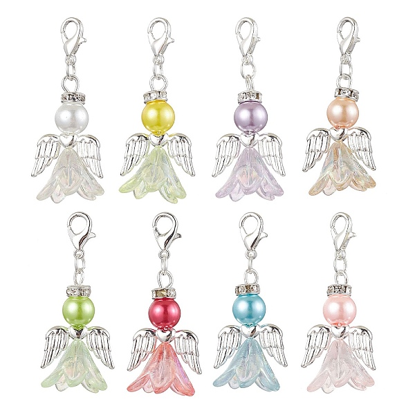 PandaHall 8Pcs 8 Colors Wedding Season Angel Glass Pearl & Acrylic Pendant Decorations, Zinc Alloy Lobster Claw Clasps Charms for Bag Key..., Multicolor
PandaHall 8Pcs 8 Colors Wedding Season Angel Glass Pearl & Acrylic Pendant Decorations, Zinc Alloy Lobster Claw Clasps Charms for Bag Key..., Multicolor