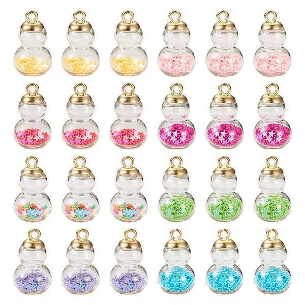 PandaHall 32Pcs 8 Colors Glass Gourd Pendants, with Star Resin Cabochons Inside, Mixed Color, 28x16mm, Hole: 2.5mm, 4Pcs/color Glass Food..., Multicolor
PandaHall 32Pcs 8 Colors Glass Gourd Pendants, with Star Resin Cabochons Inside, Mixed Color, 28x16mm, Hole: 2.5mm, 4Pcs/color Glass Food..., Multicolor
