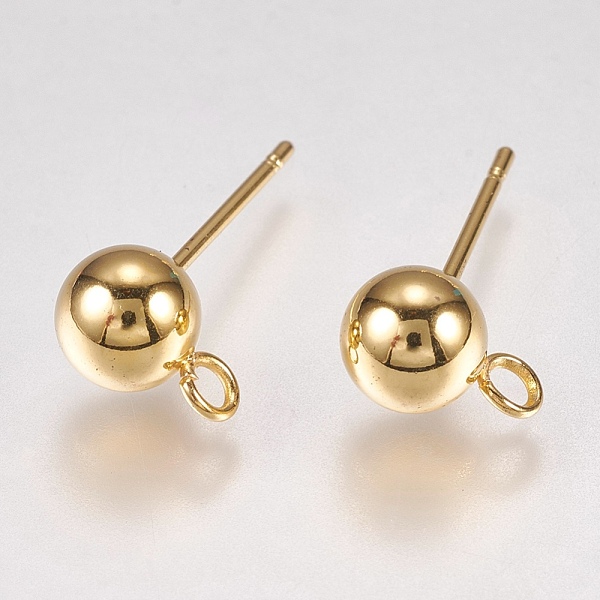 PandaHall 202 Stainless Steel Stud Earring Findings, with 304 Stainless Steel Pins and Loop, Golden, 16.5~17x9mm, Hole: 2mm, Ball: 6mm, Pin...
PandaHall 202 Stainless Steel Stud Earring Findings, with 304 Stainless Steel Pins and Loop, Golden, 16.5~17x9mm, Hole: 2mm, Ball: 6mm, Pin...