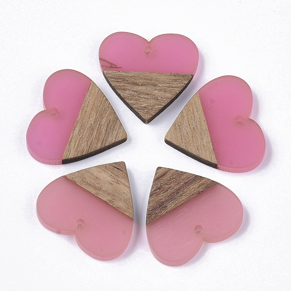 PandaHall Transparent Resin & Walnut Wood Pendants, Heart, Hot Pink, 24x25x3.5~4mm, Hole: 2mm Resin+Wood Heart Pink
PandaHall Transparent Resin & Walnut Wood Pendants, Heart, Hot Pink, 24x25x3.5~4mm, Hole: 2mm Resin+Wood Heart Pink