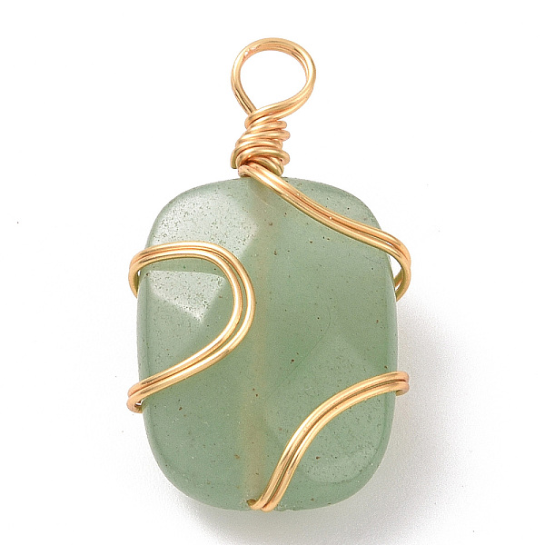 PandaHall Natural Green Aventurine Rectangle Pendants, with Golden Copper Wire Wrapped Findings,, Long-Lasting Plated, 22.5~23x12.5~13x7~8mm...
PandaHall Natural Green Aventurine Rectangle Pendants, with Golden Copper Wire Wrapped Findings,, Long-Lasting Plated, 22.5~23x12.5~13x7~8mm...