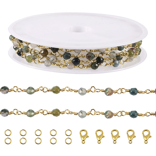 PandaHall DIY Chain Bracelet Necklace Making Kit, Including Natural Moss Agate Beaded Chains, Alloy Clasps, Iron Jump Rings, Chain: 1m/set...
PandaHall DIY Chain Bracelet Necklace Making Kit, Including Natural Moss Agate Beaded Chains, Alloy Clasps, Iron Jump Rings, Chain: 1m/set...