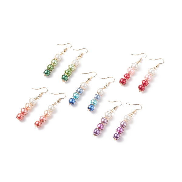 PandaHall Glass Pearl Dangle Earrings, Gold Plated Brass Wire Wrap Jewelry for Women, Mixed Color, 58mm, Pin: 0.8mm Glass Multicolor
PandaHall Glass Pearl Dangle Earrings, Gold Plated Brass Wire Wrap Jewelry for Women, Mixed Color, 58mm, Pin: 0.8mm Glass Multicolor