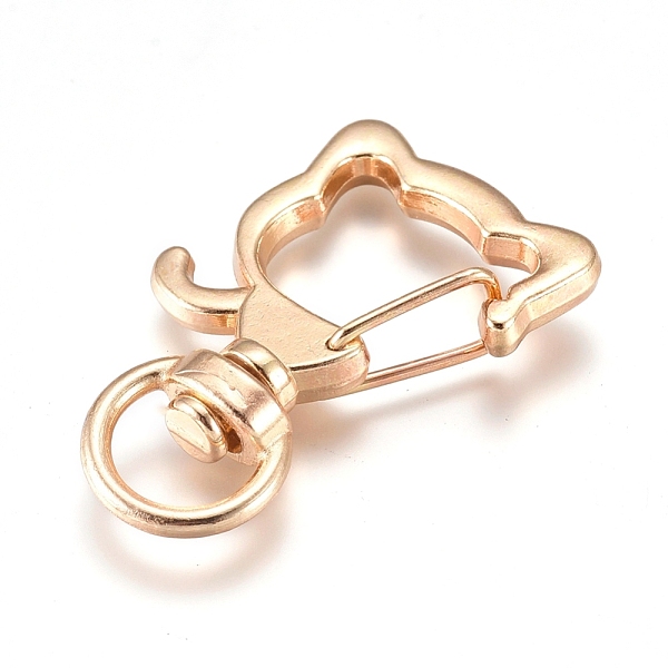 PandaHall Alloy Swivel Lobster Clasps, with Iron Jump Rings, Cat Head, Light Gold, 35x22x6.5mm, Jump Ring: 8x1.2mm Alloy
PandaHall Alloy Swivel Lobster Clasps, with Iron Jump Rings, Cat Head, Light Gold, 35x22x6.5mm, Jump Ring: 8x1.2mm Alloy