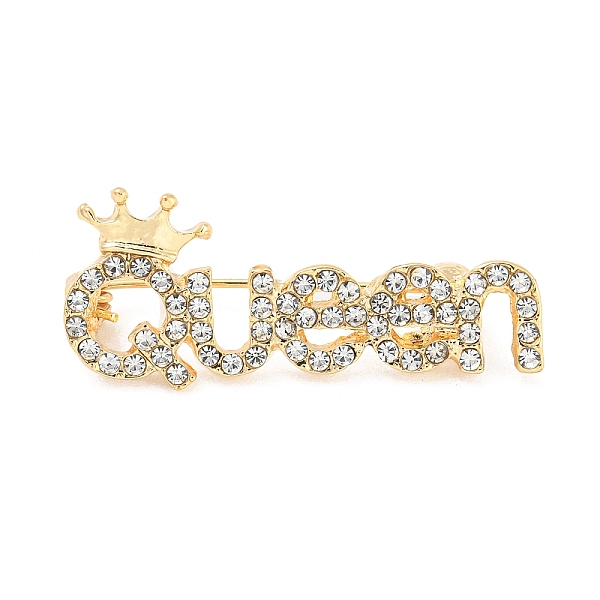 PandaHall Alloy Rhinestone Brooches, Word Queen with Crown Pins for Women, Golden, 15x36x2.5mm Alloy+Rhinestone Word Clear
PandaHall Alloy Rhinestone Brooches, Word Queen with Crown Pins for Women, Golden, 15x36x2.5mm Alloy+Rhinestone Word Clear