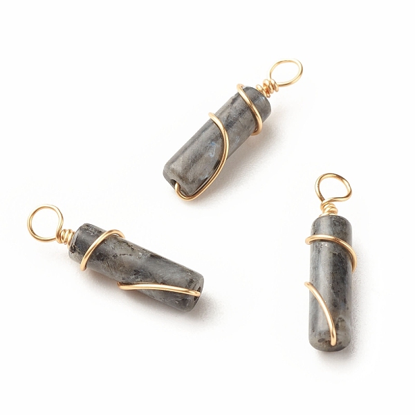 PandaHall Natural Larvikite Pendants, with Light Gold Tone Eco-Friendly Copper Wire Wrapped, Column, 20~21x5~5.5mm, Hole: 2.3~2.8mm...
PandaHall Natural Larvikite Pendants, with Light Gold Tone Eco-Friendly Copper Wire Wrapped, Column, 20~21x5~5.5mm, Hole: 2.3~2.8mm...