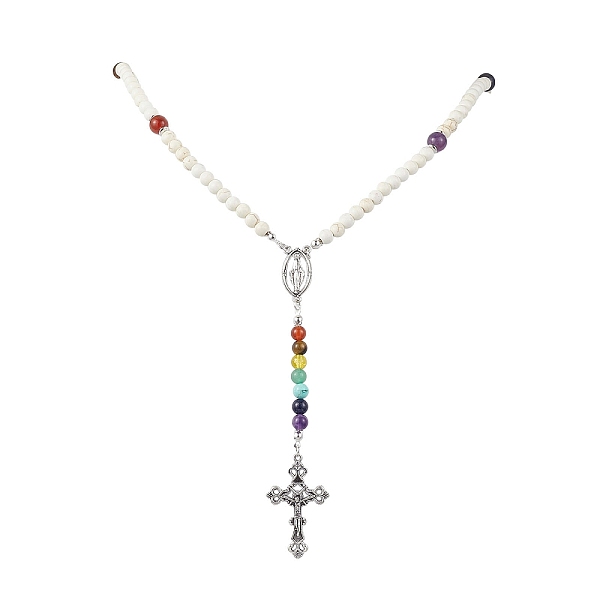 PandaHall Round Gemstone Beaded Necklaces, Cross Alloy Pendant Necklaces for Women, 25.59 inch(650mm) Mixed Stone Cross
PandaHall Round Gemstone Beaded Necklaces, Cross Alloy Pendant Necklaces for Women, 25.59 inch(650mm) Mixed Stone Cross