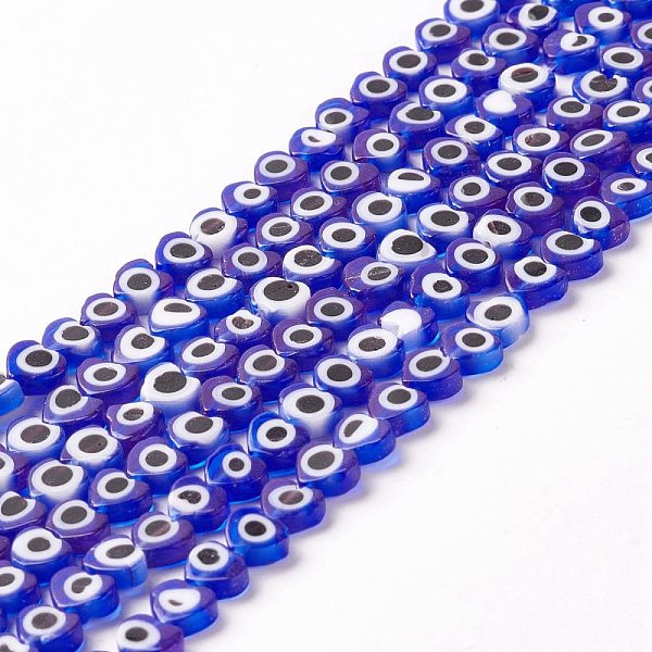 PandaHall Handmade Evil Eye Lampwork Beads Strands, Heart, Blue, 5x6x2mm, Hole: 1mm, about 63~67pcs/strand, 12.60~12.99 inch(32~33cm)...
PandaHall Handmade Evil Eye Lampwork Beads Strands, Heart, Blue, 5x6x2mm, Hole: 1mm, about 63~67pcs/strand, 12.60~12.99 inch(32~33cm)...