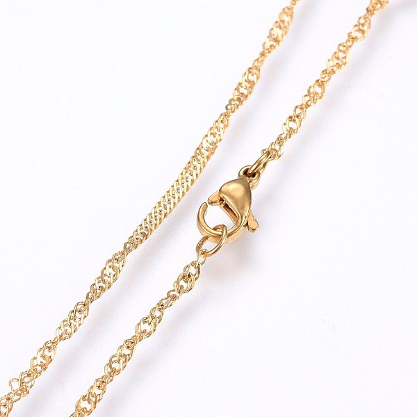 PandaHall 304 Stainless Steel Singapore Chain Necklaces, Water Wave Chain Necklaces, with Lobster Claw Clasps, Golden, 17.7 inch(45cm)...
PandaHall 304 Stainless Steel Singapore Chain Necklaces, Water Wave Chain Necklaces, with Lobster Claw Clasps, Golden, 17.7 inch(45cm)...