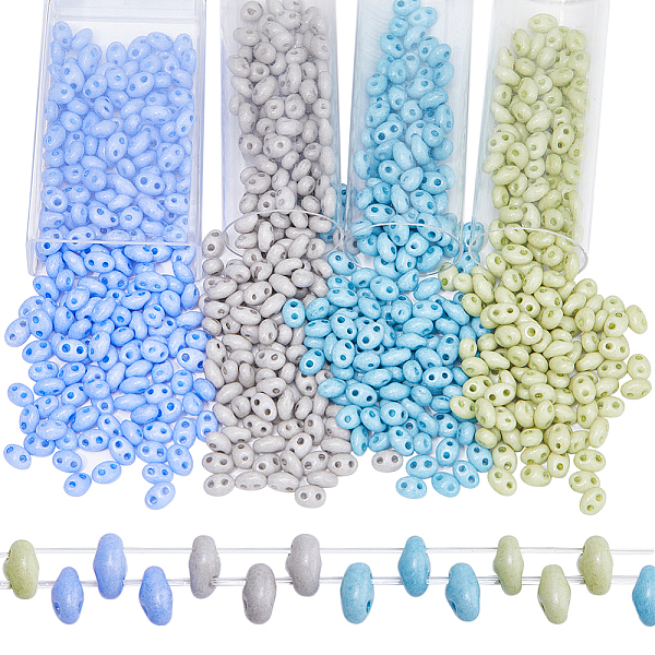 PandaHall CREATCABIN 776Pcs 4 Colors 2-Hole Seed Beads, Czech Glass Beads, Oval, Mixed Color, 5x3~3.5x2.5~3mm, Hole: 0.5mm, about..., Multicolor
PandaHall CREATCABIN 776Pcs 4 Colors 2-Hole Seed Beads, Czech Glass Beads, Oval, Mixed Color, 5x3~3.5x2.5~3mm, Hole: 0.5mm, about..., Multicolor
