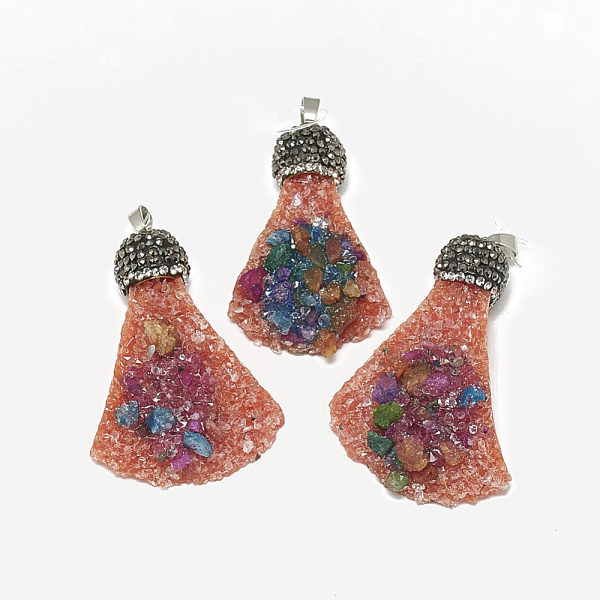 PandaHall Natural Quartz Pendants, with Rhinestone and Brass Findings, Dyed, Nuggets, Platinum, 40~70x25~45x8~25mm, Hole: 6x3.5mm Quartz..., Black
PandaHall Natural Quartz Pendants, with Rhinestone and Brass Findings, Dyed, Nuggets, Platinum, 40~70x25~45x8~25mm, Hole: 6x3.5mm Quartz..., Black