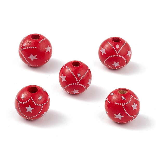PandaHall Printed Natural Wood European Beads, Large Hole Bead, Round with Christmas Star Pattern, Red, 16mm, Hole: 4mm Wood Round Red
PandaHall Printed Natural Wood European Beads, Large Hole Bead, Round with Christmas Star Pattern, Red, 16mm, Hole: 4mm Wood Round Red