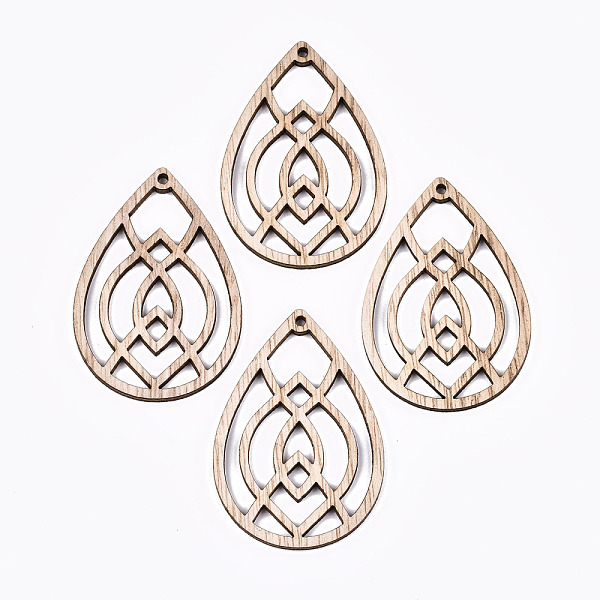 PandaHall Unfinished Hollow Wood Big Pendants, Undyed, Laser Cut Wood Shapes, Teardrop, Antique White, 57x39~40x2.5mm, Hole: 2mm Wood...
PandaHall Unfinished Hollow Wood Big Pendants, Undyed, Laser Cut Wood Shapes, Teardrop, Antique White, 57x39~40x2.5mm, Hole: 2mm Wood...