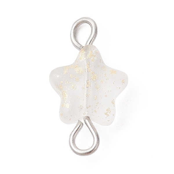 PandaHall Spray Painted Glass Connector Charms, Star Links with Platinum Tone Brass Double Loops, Clear, 15x8x4mm, Hole: 1.5~1.8mm...
PandaHall Spray Painted Glass Connector Charms, Star Links with Platinum Tone Brass Double Loops, Clear, 15x8x4mm, Hole: 1.5~1.8mm...
