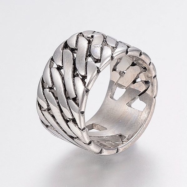 PandaHall 304 Stainless Steel Finger Rings, Wide Band Rings, Antique Silver, Size 8, 18mm 304 Stainless Steel
PandaHall 304 Stainless Steel Finger Rings, Wide Band Rings, Antique Silver, Size 8, 18mm 304 Stainless Steel