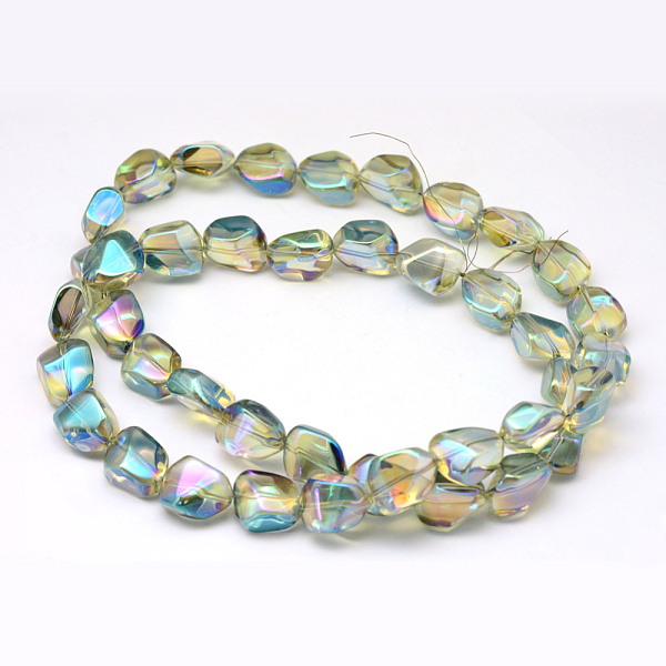 PandaHall Electroplate Glass Beads Strands, Rainbow Plated, Trapezoid, Marine Blue, 15.5x12~12.5x8.5~9mm, Hole: 1.5mm, about 40pcs/strand...
PandaHall Electroplate Glass Beads Strands, Rainbow Plated, Trapezoid, Marine Blue, 15.5x12~12.5x8.5~9mm, Hole: 1.5mm, about 40pcs/strand...