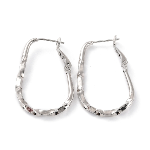 PandaHall Twist Teardrop Huggie Hoop Earrings, Cadmium Free & Lead Free, Platinum, 33.5x22.5x3mm, Pin: 0.8mm Brass Teardrop
PandaHall Twist Teardrop Huggie Hoop Earrings, Cadmium Free & Lead Free, Platinum, 33.5x22.5x3mm, Pin: 0.8mm Brass Teardrop