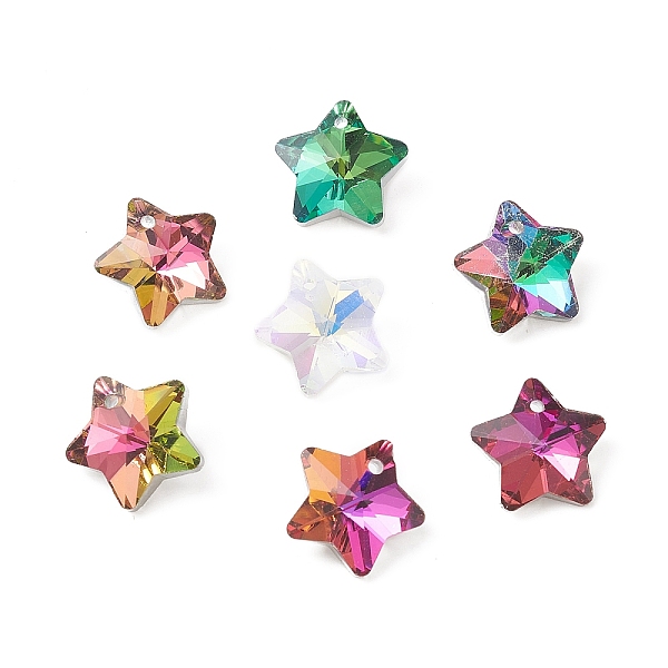 PandaHall Electroplate Glass Charms, Faceted, Star, Mixed Color, 13x13.5x7mm, Hole: 1.2mm Glass Star Multicolor
PandaHall Electroplate Glass Charms, Faceted, Star, Mixed Color, 13x13.5x7mm, Hole: 1.2mm Glass Star Multicolor