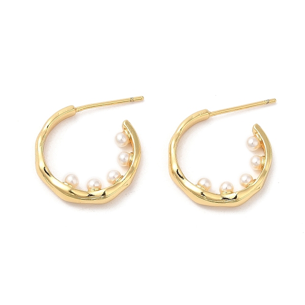 PandaHall Rack Plating Brass Rring Stud Earrings with Plastic Pearl Beaded, Half Hoop Earrings, Lead Free & Cadmium Free, Real 18K Gold...
PandaHall Rack Plating Brass Rring Stud Earrings with Plastic Pearl Beaded, Half Hoop Earrings, Lead Free & Cadmium Free, Real 18K Gold...