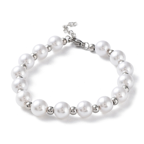 PandaHall Plastic Pearl Round Beaded Bracelet, with 304 Stainless Steel Clasp, Stainless Steel Color, 7-1/8 inch(18cm) Plastic Round White
PandaHall Plastic Pearl Round Beaded Bracelet, with 304 Stainless Steel Clasp, Stainless Steel Color, 7-1/8 inch(18cm) Plastic Round White