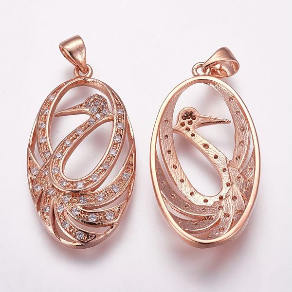 PandaHall Brass Micro Pave Cubic Zirconia Pendants, Flat Oval with Bird, Rose Gold, 31x17x5mm, Hole: 3.5x4mm Brass+Cubic Zirconia Oval
PandaHall Brass Micro Pave Cubic Zirconia Pendants, Flat Oval with Bird, Rose Gold, 31x17x5mm, Hole: 3.5x4mm Brass+Cubic Zirconia Oval