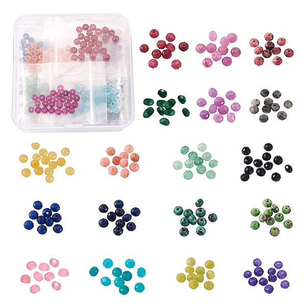 PandaHall Dyed Natural Malaysia Jade Rondelle Beads, Faceted, Mixed Color, 4x2~3mm, Hole: 1mm, 18 colors, 25pcs/color, 450pcs/box Malaysia..., Multicolor
PandaHall Dyed Natural Malaysia Jade Rondelle Beads, Faceted, Mixed Color, 4x2~3mm, Hole: 1mm, 18 colors, 25pcs/color, 450pcs/box Malaysia..., Multicolor