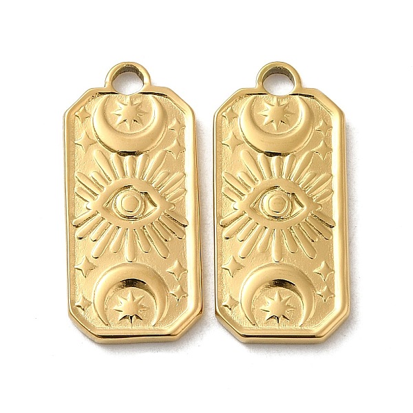 PandaHall Ion Plating(IP) 316L Surgical Stainless Steel Pendants, Rectangle with Moon & Eye Charm, Real 18K Gold Plated, 22.5x10x2mm, Hole...
PandaHall Ion Plating(IP) 316L Surgical Stainless Steel Pendants, Rectangle with Moon & Eye Charm, Real 18K Gold Plated, 22.5x10x2mm, Hole...