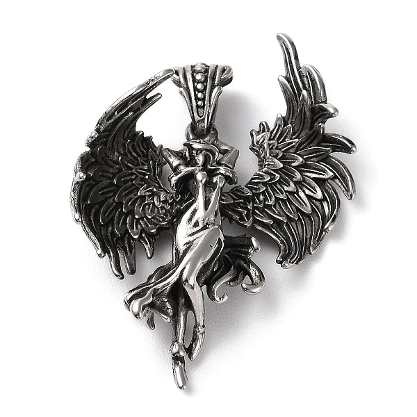 PandaHall Ion Plating(IP) 304 Stainless Steel Pendants, Angel Charm, Antique Silver, 47x36.5x13mm, Hole: 6x4.5mm 304 Stainless Steel Angel &...
PandaHall Ion Plating(IP) 304 Stainless Steel Pendants, Angel Charm, Antique Silver, 47x36.5x13mm, Hole: 6x4.5mm 304 Stainless Steel Angel &...