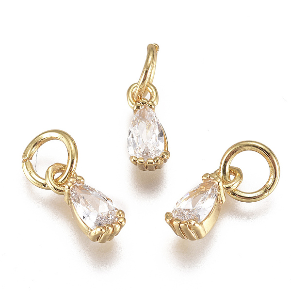 PandaHall Brass Micro Pave Cubic Zirconia Charms, with Jump Ring, Long-Lasting Plated, Real 18K Gold Plated, Faceted, Teardrop, Clear...
PandaHall Brass Micro Pave Cubic Zirconia Charms, with Jump Ring, Long-Lasting Plated, Real 18K Gold Plated, Faceted, Teardrop, Clear...