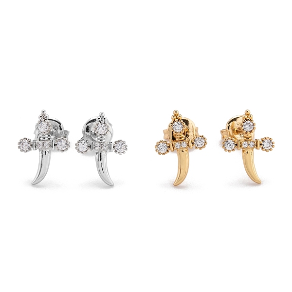 PandaHall Brass Micro Pave Clear Cubic Zirconia Stud Earrings, with Ear Nuts, Long-Lasting Plated, Dagger, Mixed Color, 13.5x9.5x2mm, Pin...
PandaHall Brass Micro Pave Clear Cubic Zirconia Stud Earrings, with Ear Nuts, Long-Lasting Plated, Dagger, Mixed Color, 13.5x9.5x2mm, Pin...