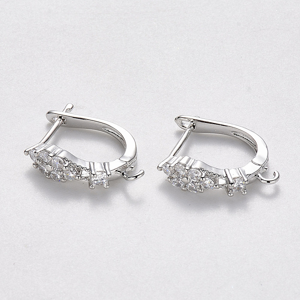 PandaHall Brass Cubic Zirconia Hoop Earring Findings with Latch Back Closure, Nickel Free, with Horizontal Loop, Real Platinum Plated..., Clear
PandaHall Brass Cubic Zirconia Hoop Earring Findings with Latch Back Closure, Nickel Free, with Horizontal Loop, Real Platinum Plated..., Clear