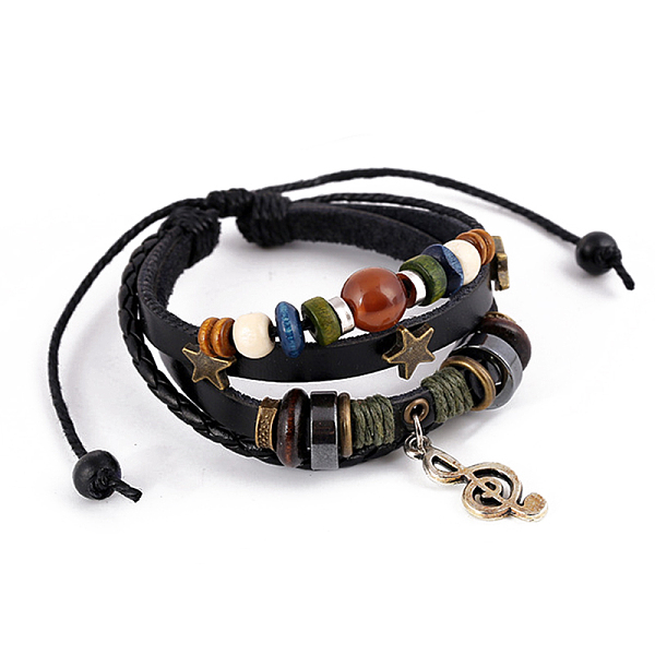 PandaHall Leater Braided Multi-strand Bracelet with Alloy Musical Note Charms, Natural Mixed Gemstone Beaded Bracelet for Men Women, Black...
PandaHall Leater Braided Multi-strand Bracelet with Alloy Musical Note Charms, Natural Mixed Gemstone Beaded Bracelet for Men Women, Black...