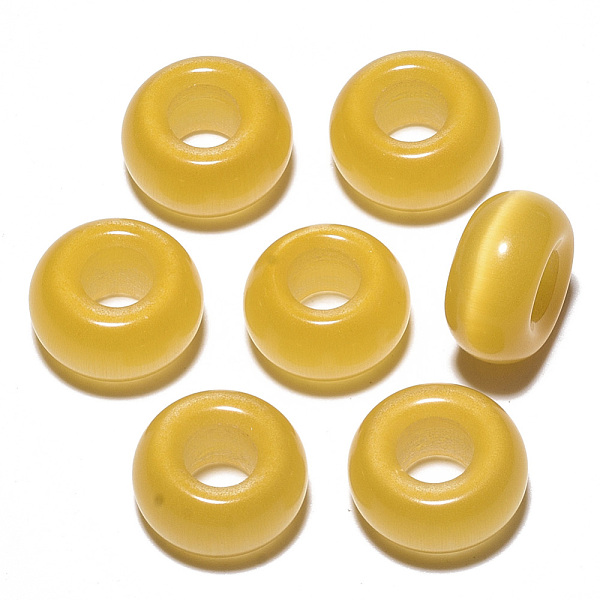 PandaHall Cat Eye European Beads, Large Hole Beads, Rondelle, Gold, 14x7mm, Hole: 5~6mm Cat Eye Rondelle Gold
PandaHall Cat Eye European Beads, Large Hole Beads, Rondelle, Gold, 14x7mm, Hole: 5~6mm Cat Eye Rondelle Gold