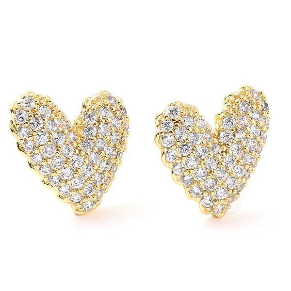 PandaHall Clear Cubic Zirconia Heart Stud Earrings, Brass Jewelry for Valentine's Day, Real 18K Gold Plated, 18x18.5mm, Pin: 0.6mm Cubic...
PandaHall Clear Cubic Zirconia Heart Stud Earrings, Brass Jewelry for Valentine's Day, Real 18K Gold Plated, 18x18.5mm, Pin: 0.6mm Cubic...