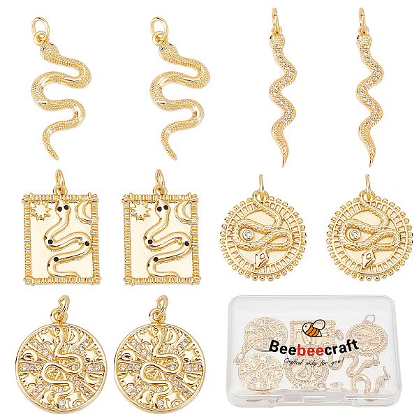 PandaHall Beebeecraft 1 Box 10Pcs 5 Style Snake Charms Real 18K Gold Plated Snake Cubic Zirconia Animal Pendants with Jump Ring for DIY..., Clear
PandaHall Beebeecraft 1 Box 10Pcs 5 Style Snake Charms Real 18K Gold Plated Snake Cubic Zirconia Animal Pendants with Jump Ring for DIY..., Clear