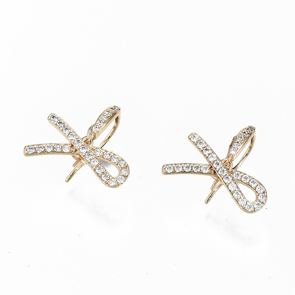 PandaHall Brass Micro Pave Clear Cubic Zirconia Earring Hooks, Ear Wire, for Half Drilled Beads, Nickel Free, Silk Ribbon, Real 18K Gold...
PandaHall Brass Micro Pave Clear Cubic Zirconia Earring Hooks, Ear Wire, for Half Drilled Beads, Nickel Free, Silk Ribbon, Real 18K Gold...