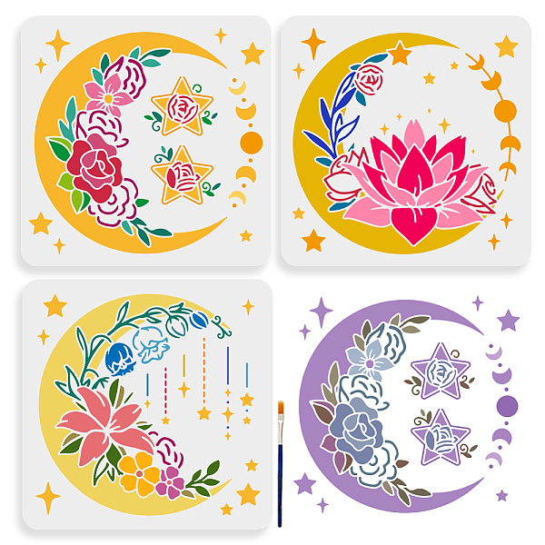 PandaHall MAYJOYDIY US 1 Set PET Hollow Out Drawing Painting Stencils, for DIY Scrapbook, Photo Album, Moon, with 1Pc Art Paint Brushes...
PandaHall MAYJOYDIY US 1 Set PET Hollow Out Drawing Painting Stencils, for DIY Scrapbook, Photo Album, Moon, with 1Pc Art Paint Brushes...