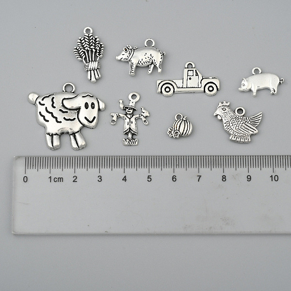 PandaHall Farm Theme, Tibetan Style Alloy Pendants, Scarecrow & Pig & Wheat & Rooster & Corn & Sheep & Truck, Antique Silver, 32pcs/set...
PandaHall Farm Theme, Tibetan Style Alloy Pendants, Scarecrow & Pig & Wheat & Rooster & Corn & Sheep & Truck, Antique Silver, 32pcs/set...