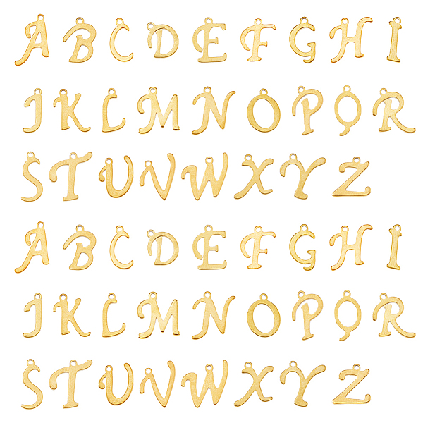 PandaHall DICOSMETIC 2 Sets 201 Stainless Steel Charms, Letter A~Z Charm, Laser Cut, Golden, 10~14.5x4~14x1mm, Hole: 1mm, 26pcs/set 201...
PandaHall DICOSMETIC 2 Sets 201 Stainless Steel Charms, Letter A~Z Charm, Laser Cut, Golden, 10~14.5x4~14x1mm, Hole: 1mm, 26pcs/set 201...